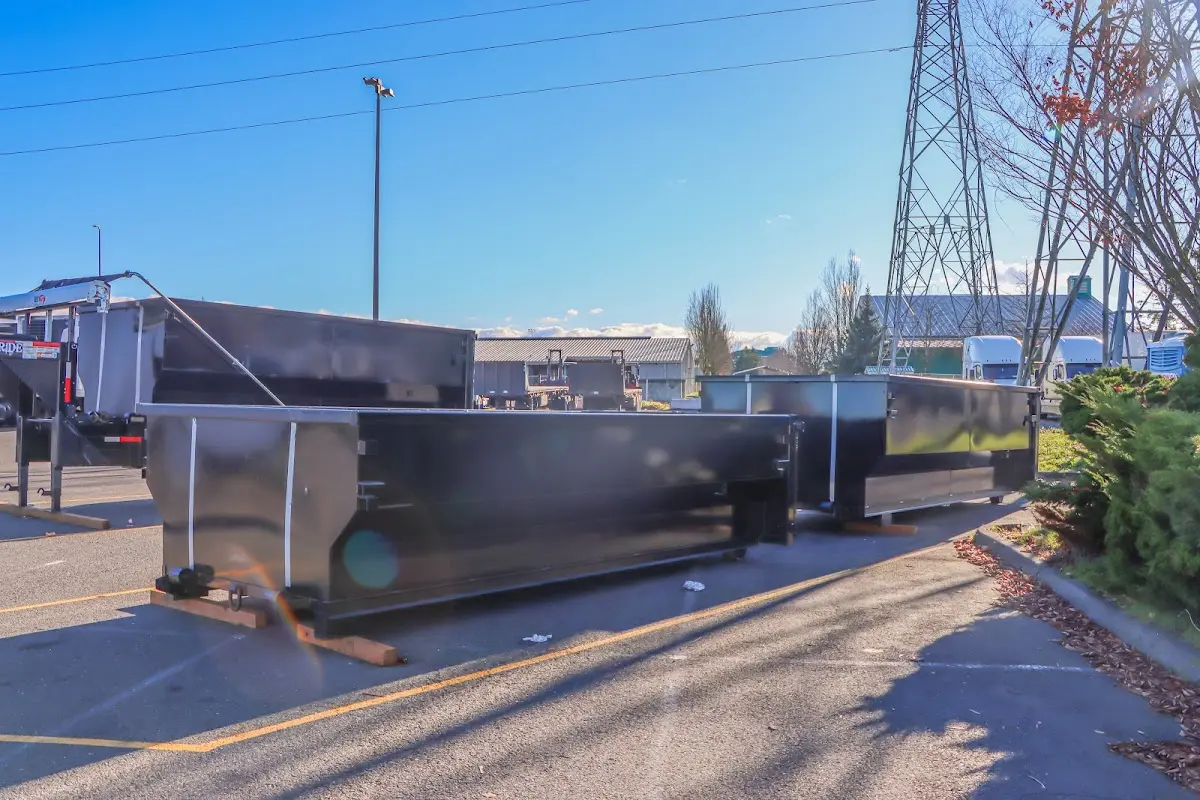 Roll-off dumpster ready for waste disposal at job site for Construction Dumpster Rental in Rupert